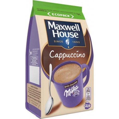 MAXWELL HOUSE Café soluble Cappuccino goût Chocolat Milka 335g (lot de 3 sachets)