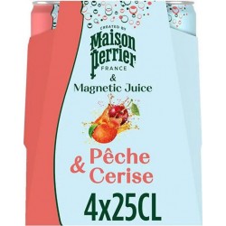 Perrier Magnetic Juice Pêche & Cerise 25cl (lot de 6 packs de 4 soit 24 canettes)