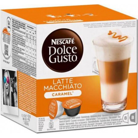 Dolce Gusto Latte Macchiato Caramel 8+8 145,6g (lot de 4 donc 32+32 soit 64 capsules)