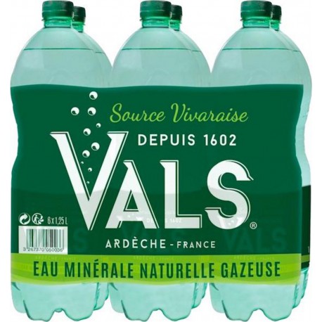 Eau gazeuse Vals 1,25L (pack de 6)
