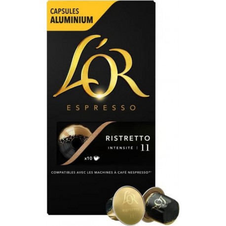 L'OR Café capsules ristretto intensité 11 compatibles Nespresso (x10 capsules)