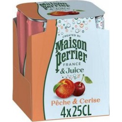Perrier Boisson gazeuse magnetic juice pêche cerise 25cl